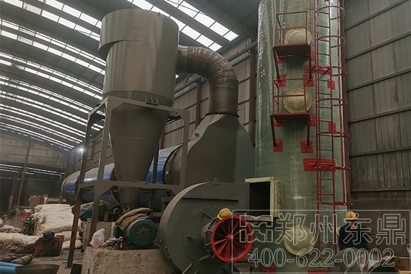 内蒙古600吨煤泥烘干机设备项目安装现场
