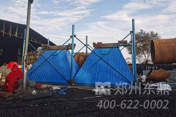 煤泥烘干机安装现场图片