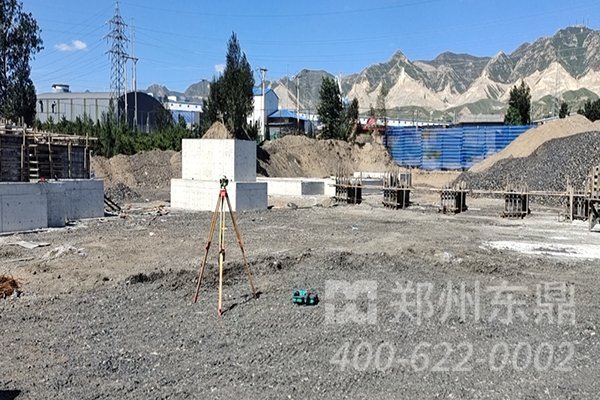 山西大同煤泥烘干机设备项目基础建设现场